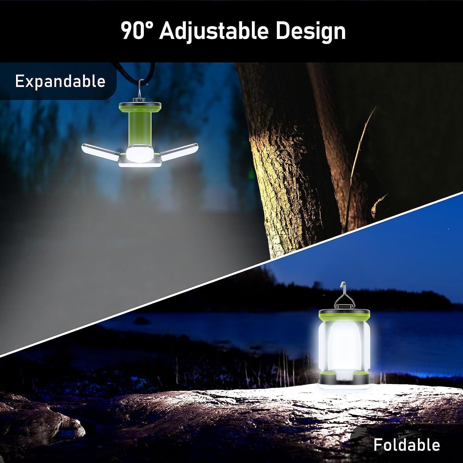 Camping Lantern Rechargeable, Super Bright LED Camping Lights Lamp with 7 Light