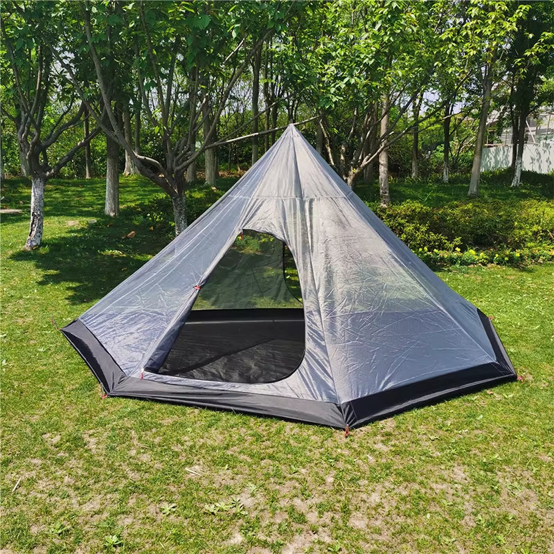 Poleless Portable Pyramid Tent Camping Outdoor Tent Mosquito Net Equipment Camping Supplies for 2-3 People