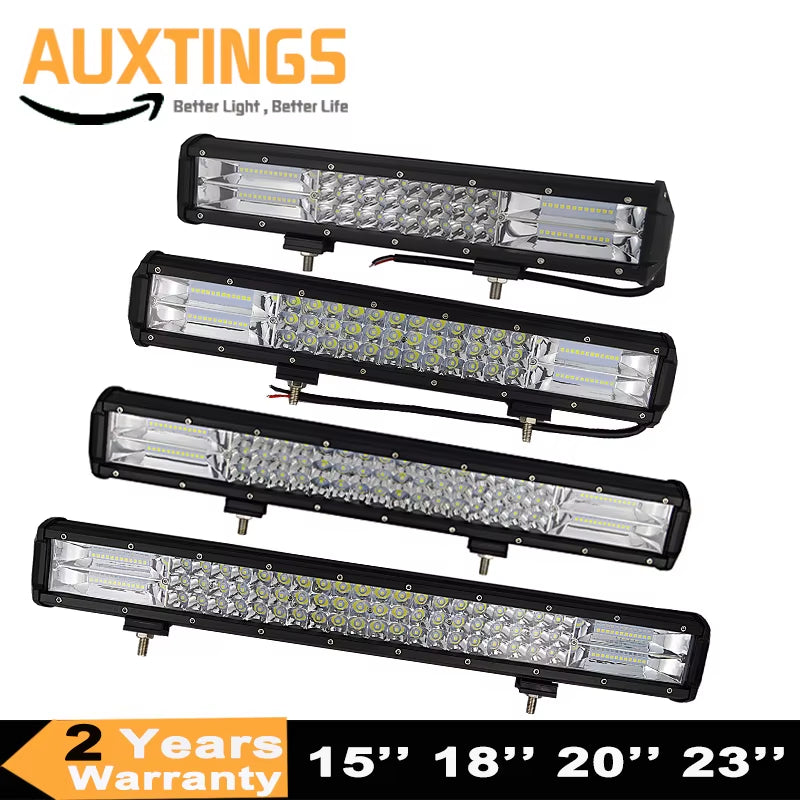 7D 3-Row 4'' 5" 15" 18" 20" 23" Slide Mount LED Light Bar Offroad Led Bar Spot Flood Beam Led Work Light Bar 12V 24V 4WD Truck