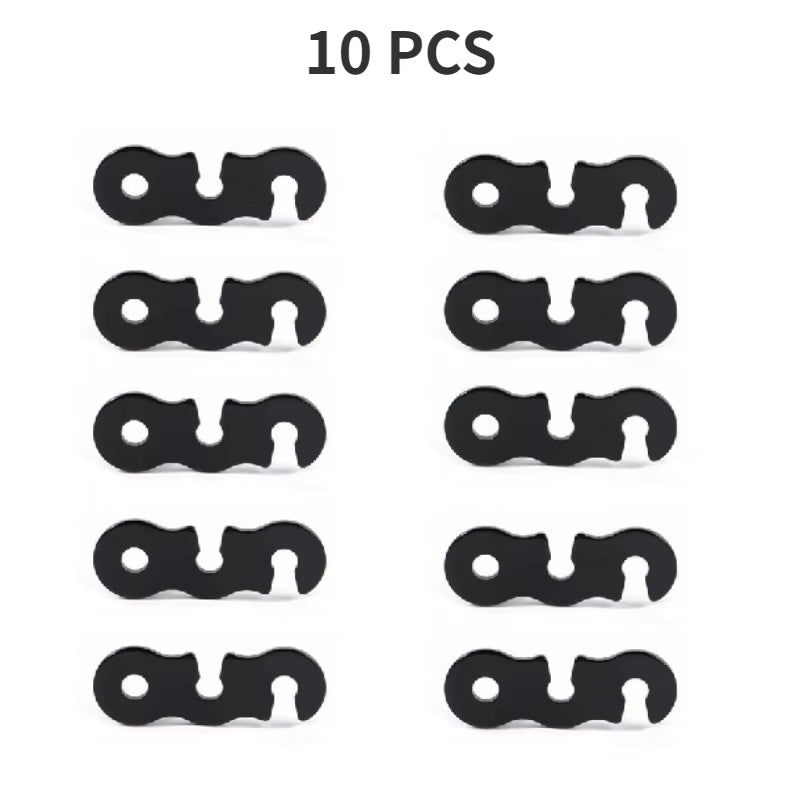 10Pcs Adjustable Camping Tent Cord Rope Buckle S Type Tensioners Fastener Kit Outdoor Camping Tents Securing Accessories