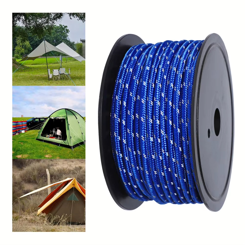 Reflective Paracord 30M Cord Strands 6Mm Tent Rope Camping Survival Accesorios Warning Parachute Line Hiking Canopy Lanyard